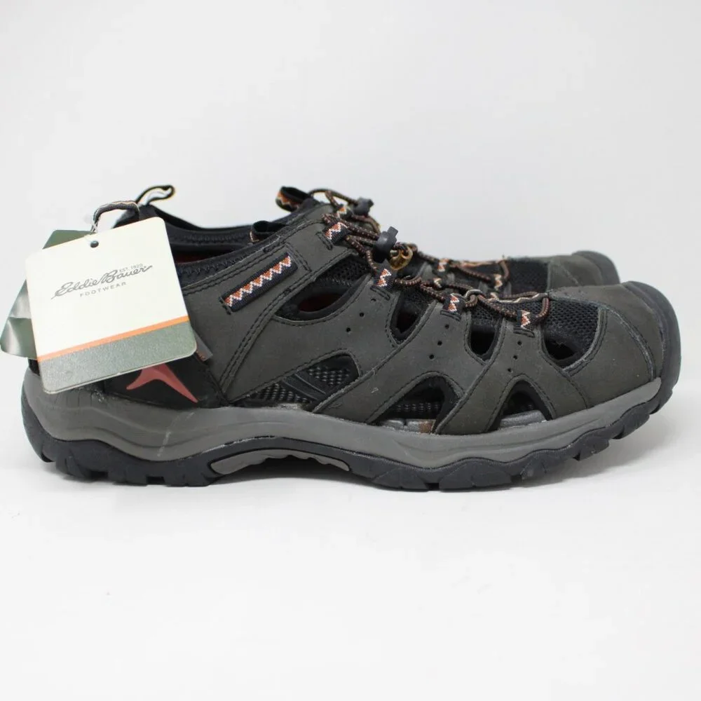 Eddie Bauer Carl Sandals NWT‎ Mens 13 Black Hiking Outdoor Adjustable Closed Toe